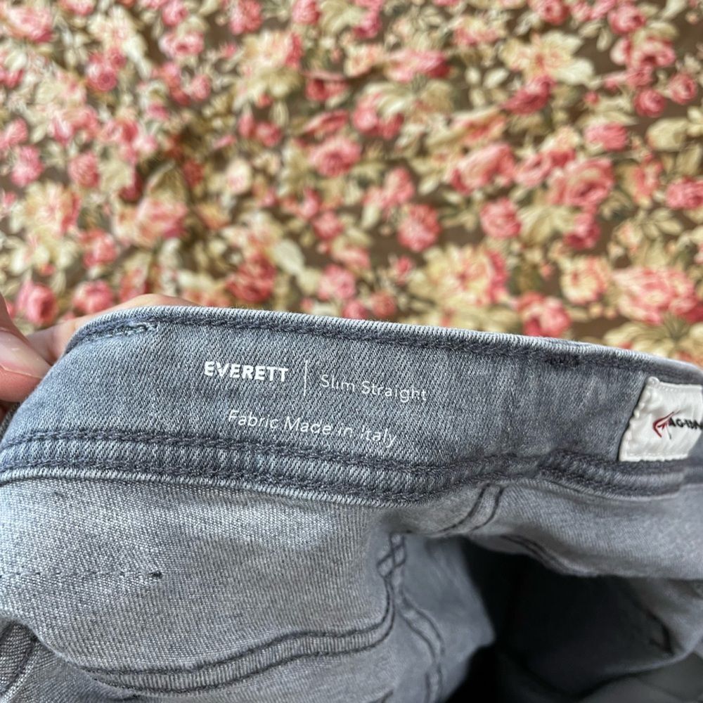 Adriano Goldschmied Everett Slim Straight Mens Gray Premium Denim Jeans 33/33‎ - Picture 7 of 10